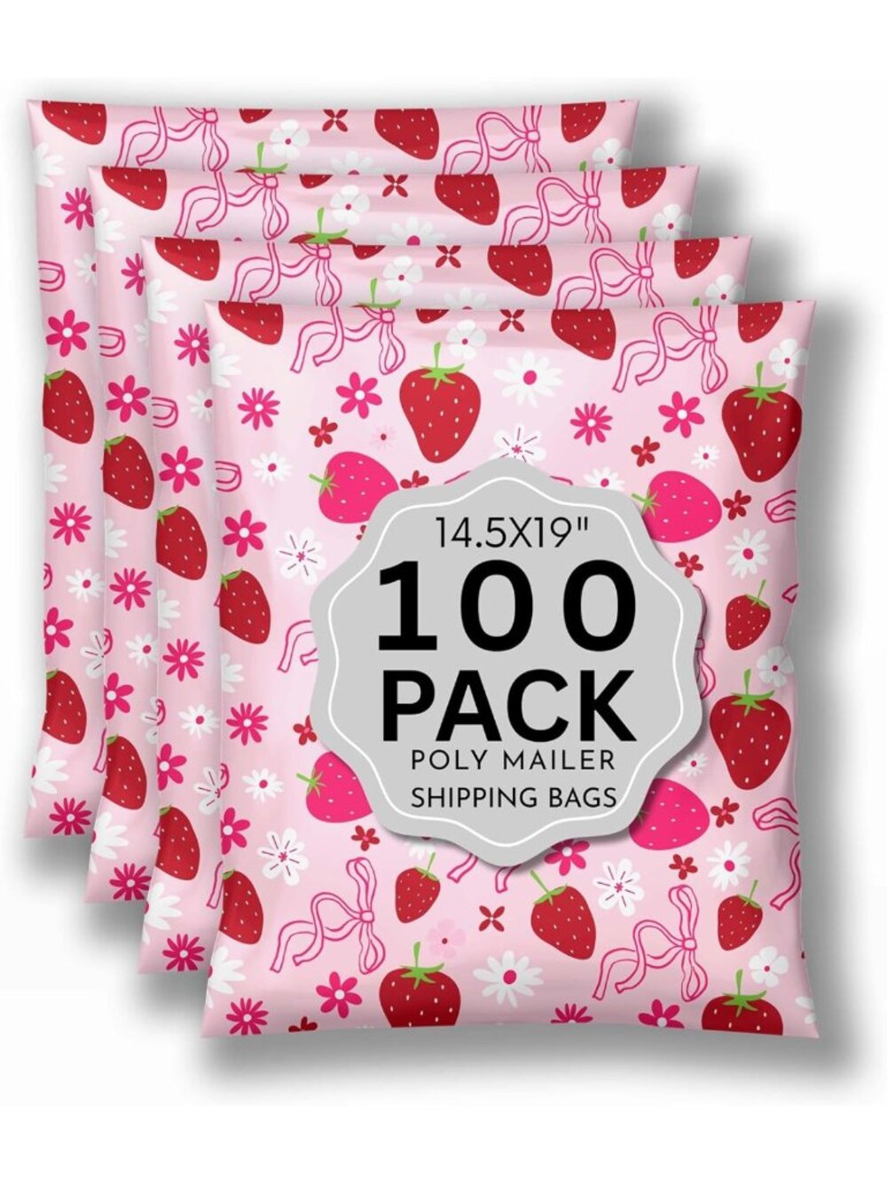 Cute Pink Poly Mailers 14x19 | Durable Shipping Bags for Easy Mailing & Gifts